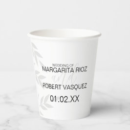 Vasos De Papel Rama moderna gris negro blanco