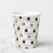 Vasos de papel Ramadan Kareem Kaaba y Masjid al Na
