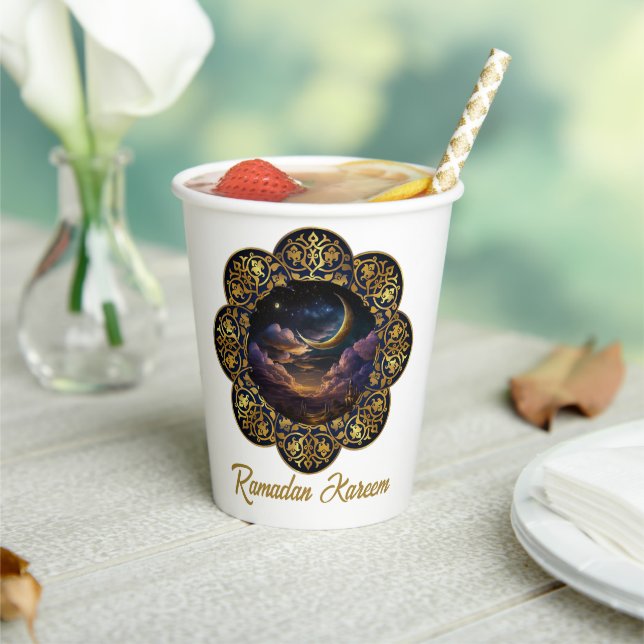 VASOS DE PAPEL RAMADAN KAREEM MUBARAK 2024 EID MUBARAK (in situ)