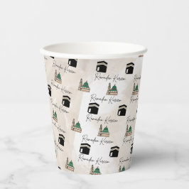 Vasos De Papel Ramadan Kareem Paper Cups Kaaba & Masjid al Nabawi
