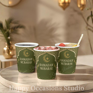Vasos de papel Ramadan Kareem Ramadan Mubarak
