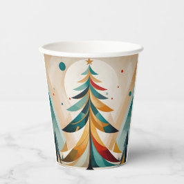 Vasos De Papel Ramas de Featherches de Navidades Geométricos Art