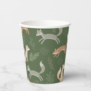 Vasos De Papel Ramas de invierno de Fox impecables y hojas