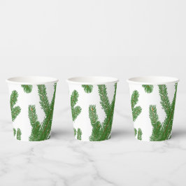 Vasos De Papel Ramas Evergreen Fir Tree