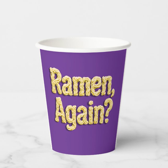 Vasos De Papel ¿Ramen otra vez? Con capucha (Anverso)