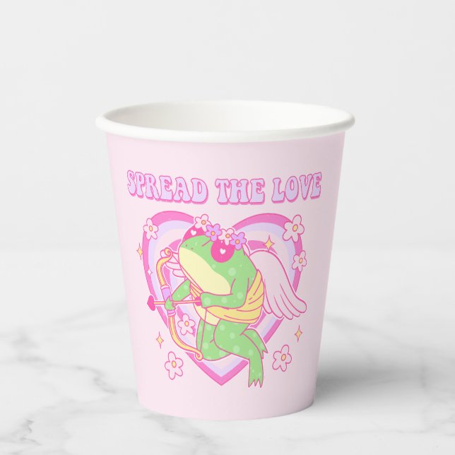 Vasos De Papel Rana Cupido - Esparce el amor (Anverso)