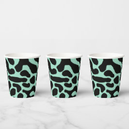 Vasos De Papel Rana Dart de veneno verde y negro