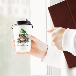 Vasos De Papel Rana de Navidades rojos, personalizado