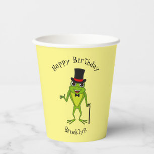 Vasos De Papel Rana divertida con personalizado de sombrero super