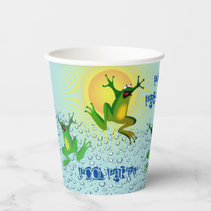 Vasos De Papel Ranas de Fiesta de piscina
