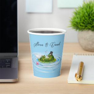 Vasos De Papel Ranas De Recién Hueso En Lily Pad