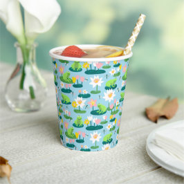 Vasos De Papel Ranas y Lily Pads Cute cumpleaños BABY SHOWER