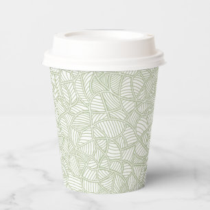 Vasos De Papel Random Leaf Mosaic Pale Green