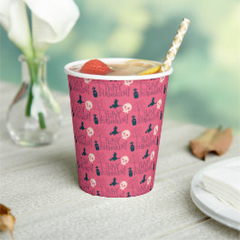 Vasos De Papel Raspberry Pink Wites feliz Halloween