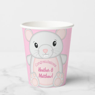 Vasos De Papel Ratón Baby Shower Pink