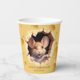 Vasos De Papel Ratón pequeño en Baby Shower de queso