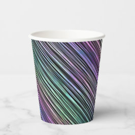 Vasos De Papel rayas de gradiente de arco iris sobre negro: