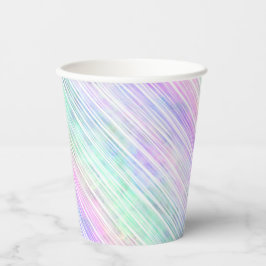 Vasos De Papel rayas degradadas de arco iris sobre blanco: