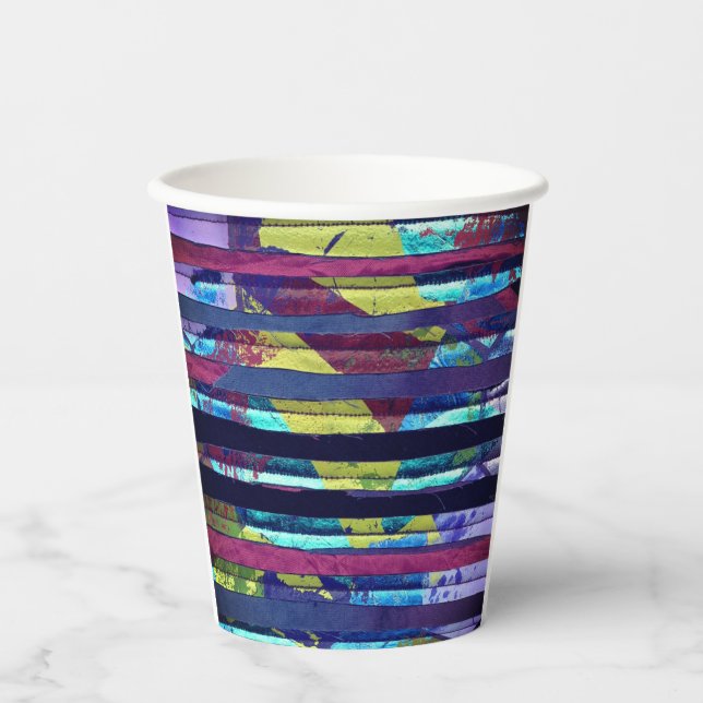 Vasos De Papel Rayas metálicas (Anverso)