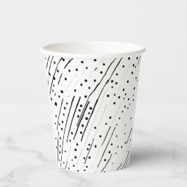 Vasos De Papel Rayas o puntos de polka negro, blanco, gris