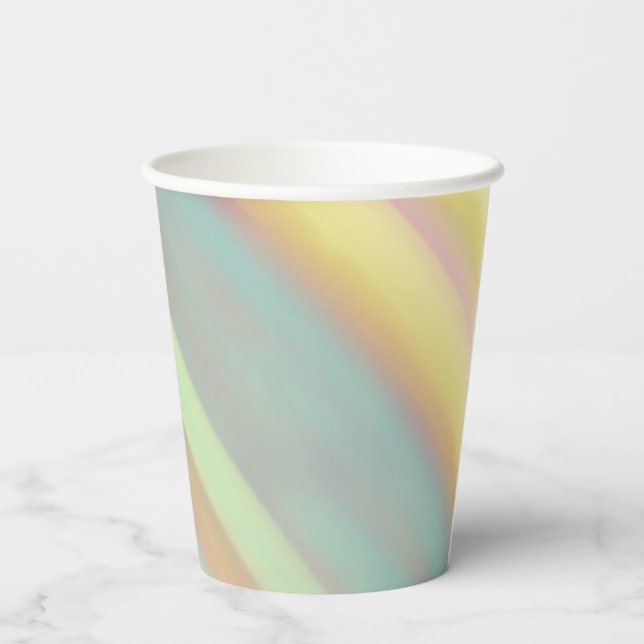 Vasos De Papel Rayas pastel costeras de playa (Reverso )