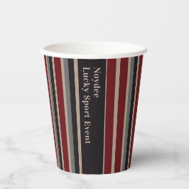 Vasos De Papel Rayas Retro Clásicas Rojo Oscuro Beige Azul