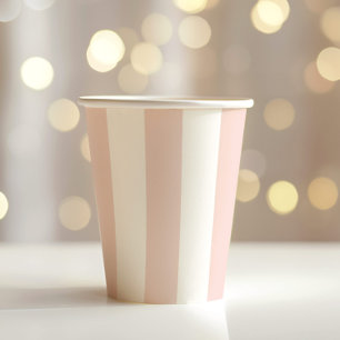 Vasos De Papel Rayas rosadas Rubor simple giratoria
