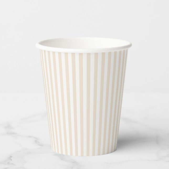 Vasos De Papel Rayas Simples - Lino Suave (Anverso)