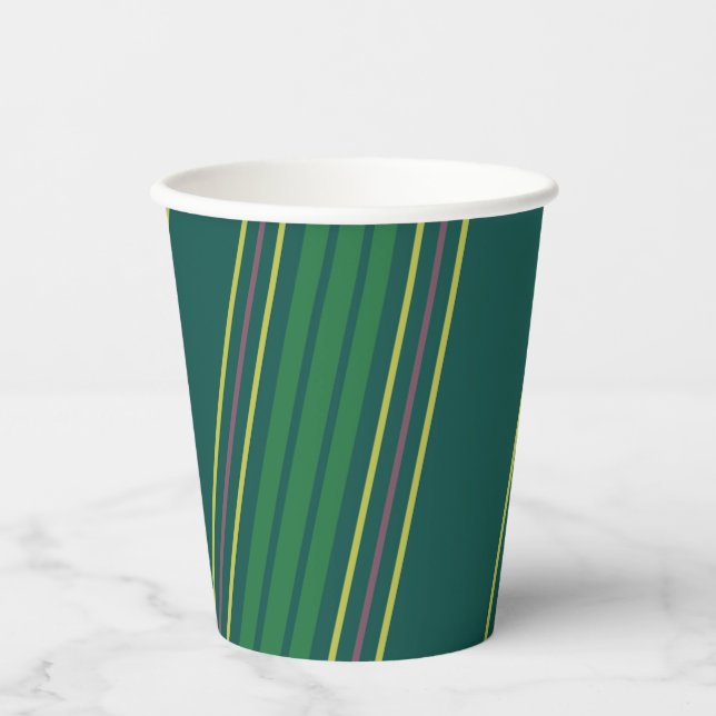 Vasos De Papel Rayo verde preppy (Anverso)