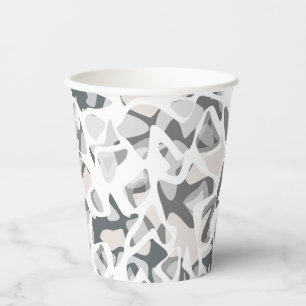 Vasos De Papel Rayos de color gris claro Abstracto patrón manchad