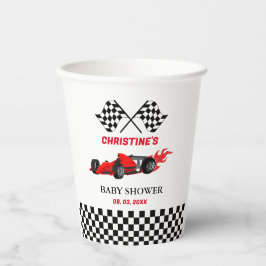 Vasos De Papel Raza de coches rojos Ducha bebé