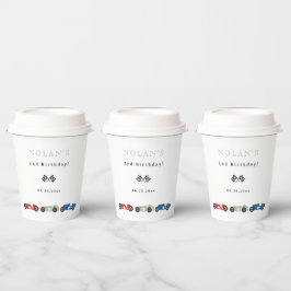 Vasos De Papel Raza Retro Tema del coche Cumpleaños