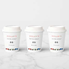 Vasos De Papel Raza Retro Tema del coche Cumpleaños