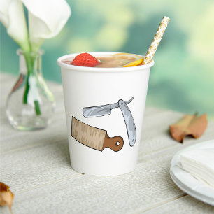 Vasos De Papel Razor directo vintage y peluquería de Strop