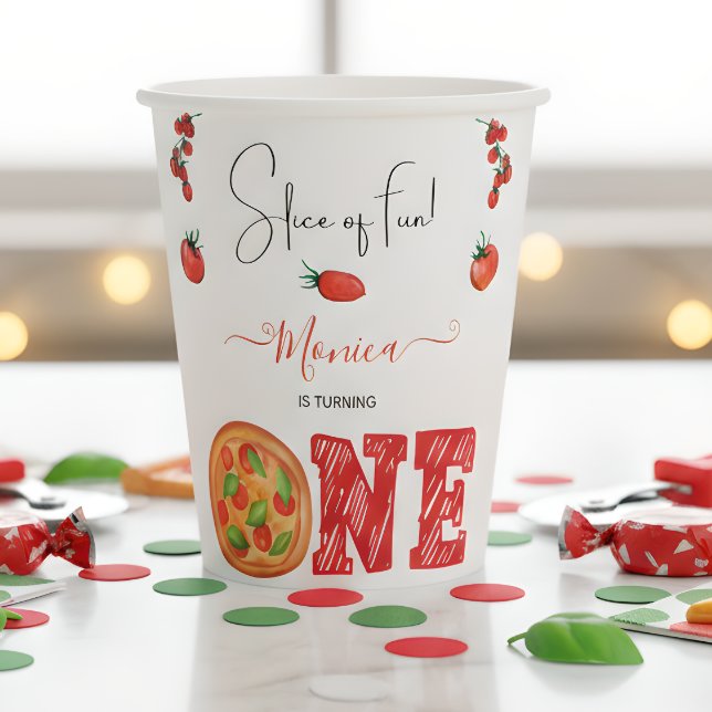 Vasos De Papel Rebanada de diversión, primer cumpleaños (Subido por el creador)