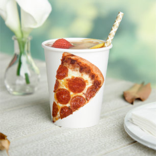 Vasos De Papel rebanada de pizza de pepperoni clásica de Slippery