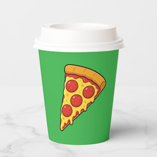 Vasos De Papel Rebanada de pizza de pepperoni con queso (Reverso )