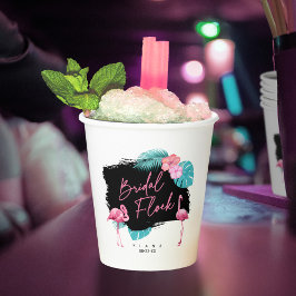 Vasos De Papel Rebaño Nupcial de Solteras Flamingo ID930