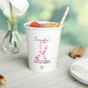 Vasos De Papel Recaudación de fondos para el cáncer de mama rosa