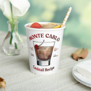 Vasos De Papel Receta de Cóctel Monte Carlo Arte