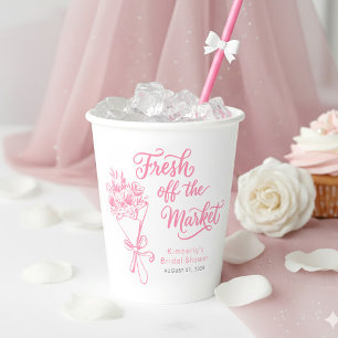 Vasos De Papel Recién Salido del Mercado Rosa Floral Despedida de
