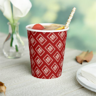 Vasos De Papel Rectángulo Doble Felicidad Clásico Matrimonio Chin