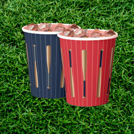 Vasos De Papel Red and Blue Baseball Birthday