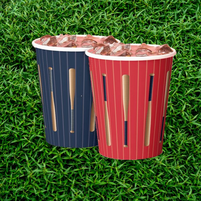 Vasos De Papel Red and Blue Baseball Birthday (Subido por el creador)