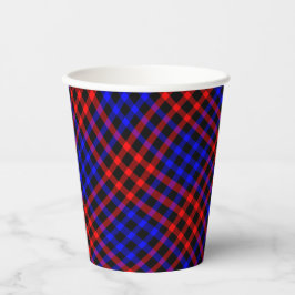 Vasos De Papel Red Blue Plaid Checker Seamless Pattern
