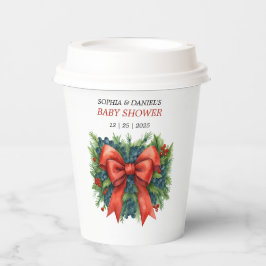 Vasos De Papel Red Bow Baby Shower Christmas Brunch
