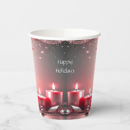 Vasos De Papel Red Candles Christmas Holiday Paper Cups