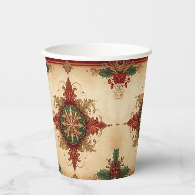 Vasos De Papel Red Decorative Christmas Holiday Paper Cups (Anverso)