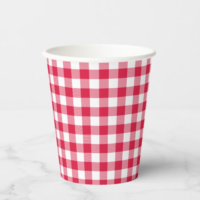 Vasos De Papel Red Gingham (Anverso)