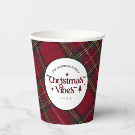 Vasos De Papel Red & Green Tartan Wonderland: Vibes de Navidades